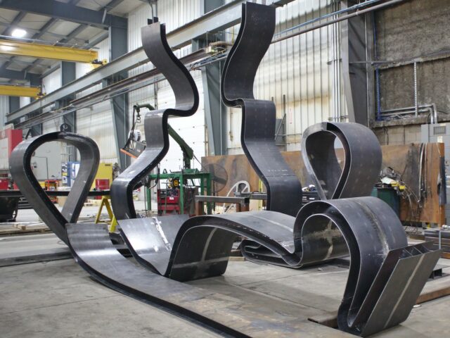 Custom Fabricated Steel Rabbit Sculpture Under Construction At Kubes Steel