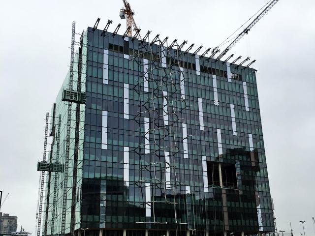 The USA Embassy In London, U.K. Exterior Feature Metal Connectors Under Construction