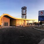 A Gas Station Rest Stop And Car Wash Under Construction Features A Lobby Tower Of Custom Rolled Architecturally Exposed Structural Steel