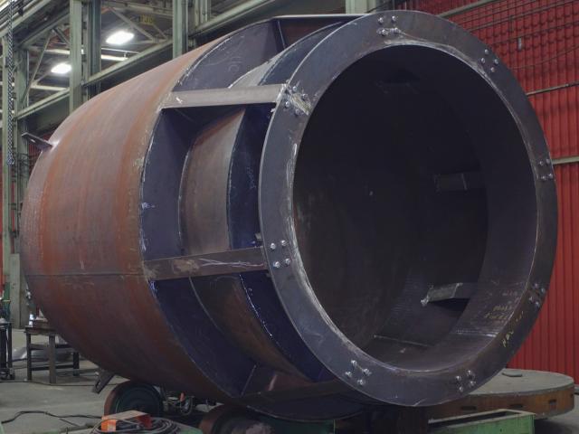 A Custom Fabricated Cylinder With Internal Flaring At One End Designed For An Industrial Gas Exhaust Stack