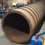 A Long Combustion Tube Fabricated From A Series Of Custom Rolled Large Diameter Ring Sections