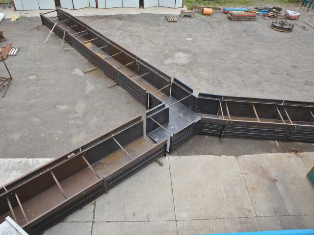 Custom Fabricated Steel Trough Sections Assembled Into Slag Runners For Metals Production