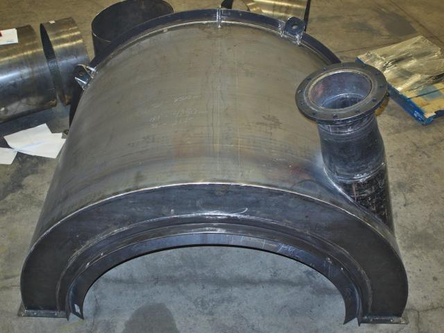 A Custom Holding Tank Fabricated In Halves With Connecting Flange