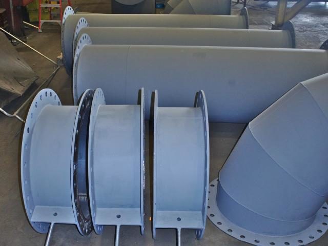 A Custom Fabricated Section Of Large Diameter Industrial Steel Ducting