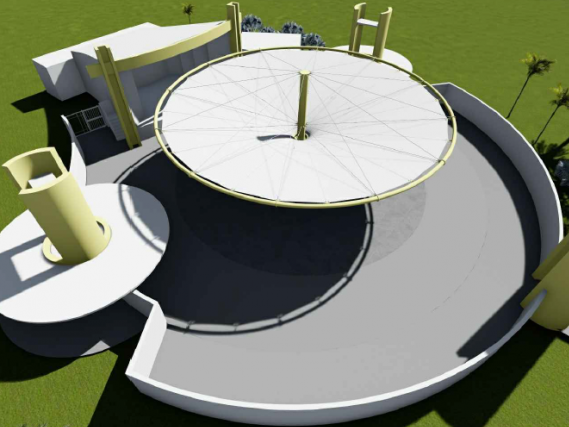 Kubes Steel Miami North Beach Bandshell Canopy Artist's Rendition