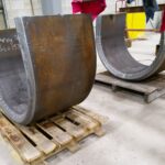 A Heavy Industrial Custom Fabricated Steel Bearing Shell