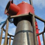 A Custom Fabricated Steel Funnel Shaped Industrial Dust Collector With Connecting Ducting