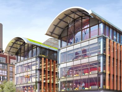 Artist's Rendition Of The Completed St. Lawrence Market North Building Featuring Induction Bent Structural Steel Beams From Kubes Steel