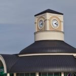 Custom Fabricated Curved Roof Sections Of A Plaza Clock Tower Made By Kubes Steel