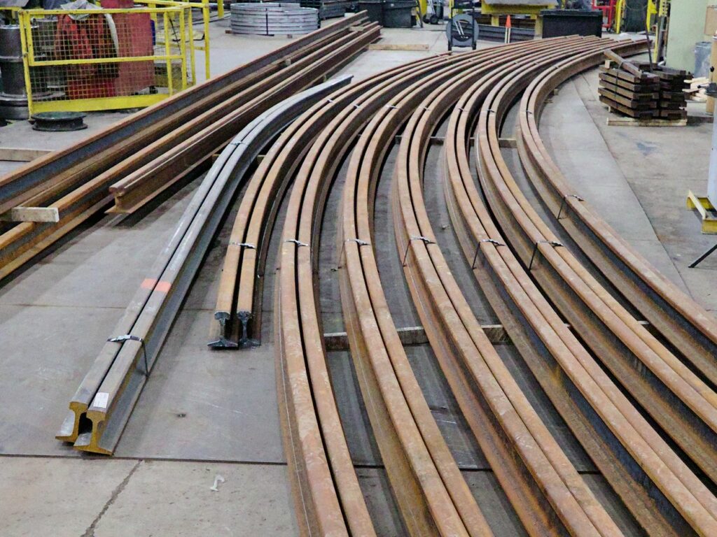 Sets Of Custom Curved Rail Sections For A Light Rail Transit (LRT) System