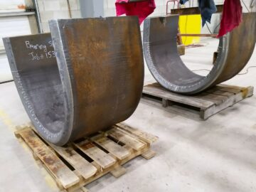 A Heavy Industrial Custom Fabricated Steel Bearing Shell